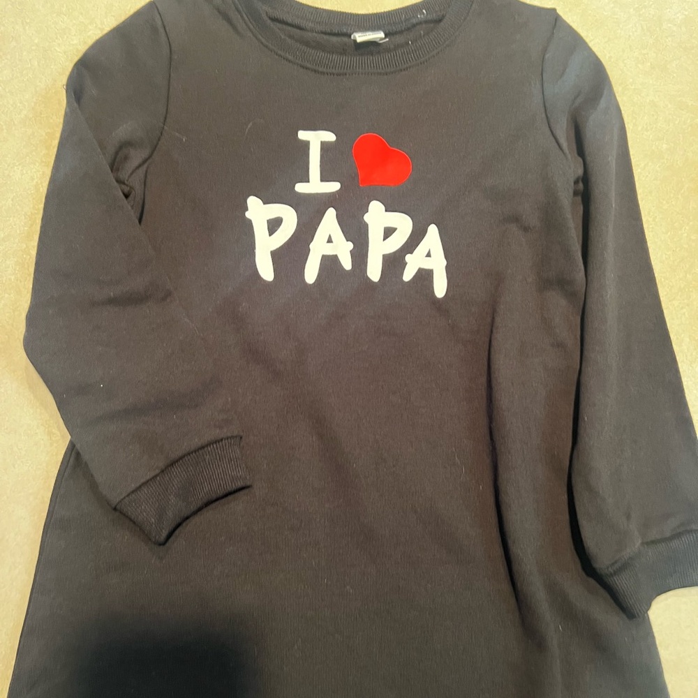 SHEIN Black 'I Love Papa' Kids Long Sleeve sweatshirt dress
